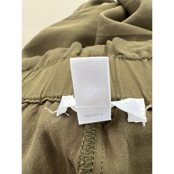 Abound Paperbag Waist Pants Size XL Olive Green High Waist Green Rayon Relaxed - Picture 7 of 10